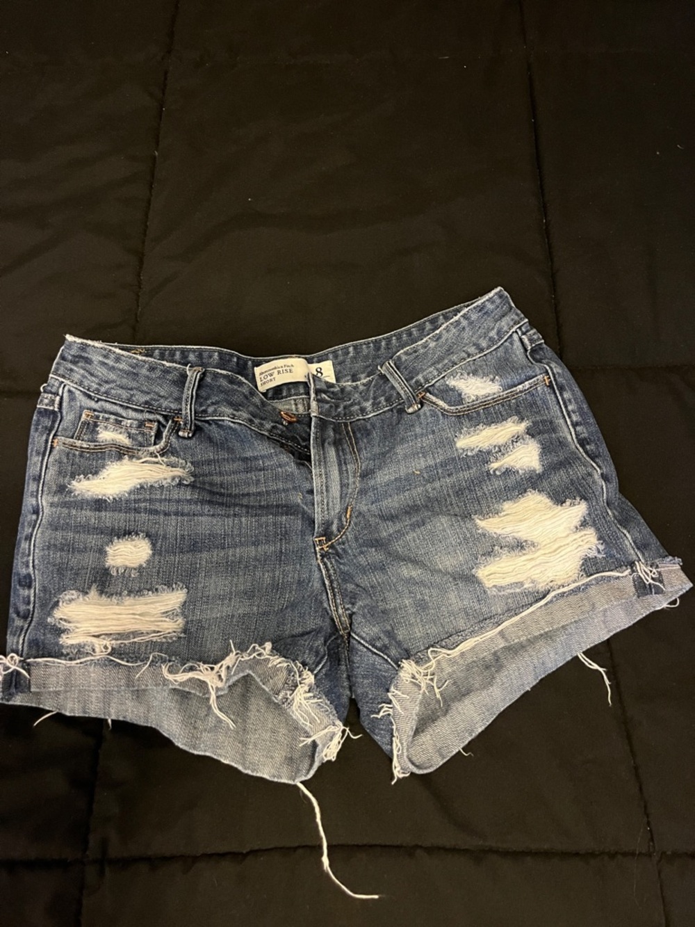 Abercrombie & Fitch Distressed Blue Denim Cutoff Shorts